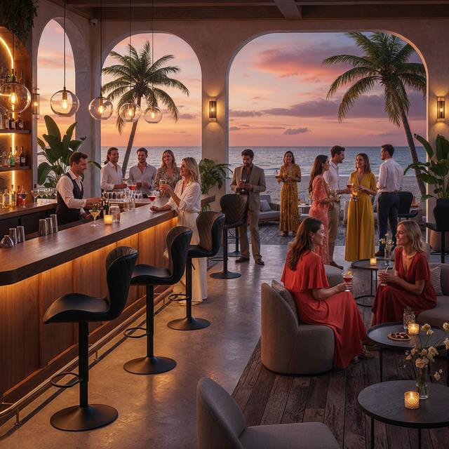 Swivel Restaurant Chair Stool with Adjustable Height (B-62) - Black