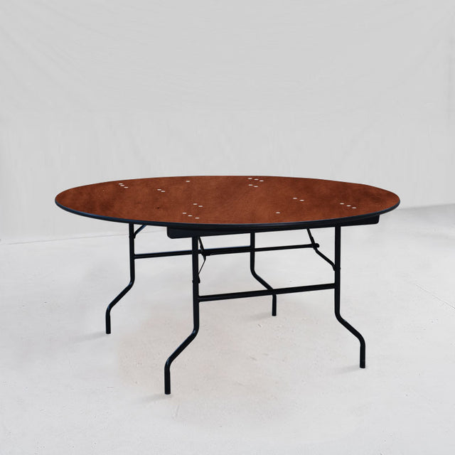 Round Folding Banquet Table (BTW-60) - Heavy Duty Russian Birchwood