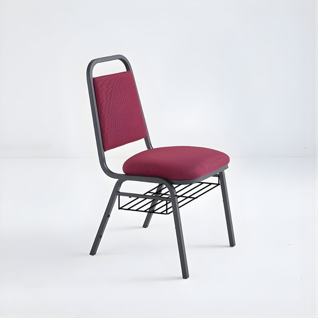 Stacking Church Chair (CECC-10) - Burgundy Fabric