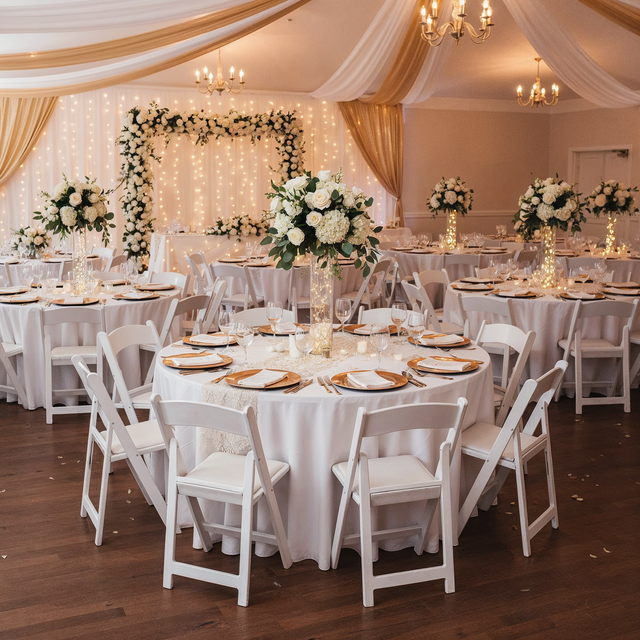 Round Folding Banquet Table (BTW-60) - Heavy Duty Russian Birchwood