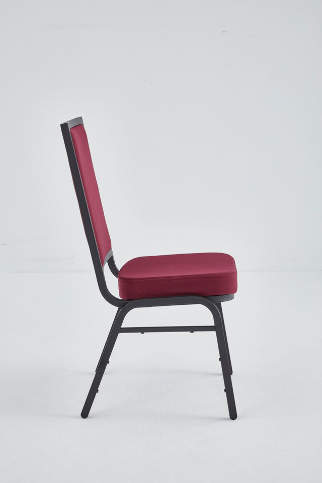 Banquet Stacking Chair (CS-35) - Burgundy Fabric
