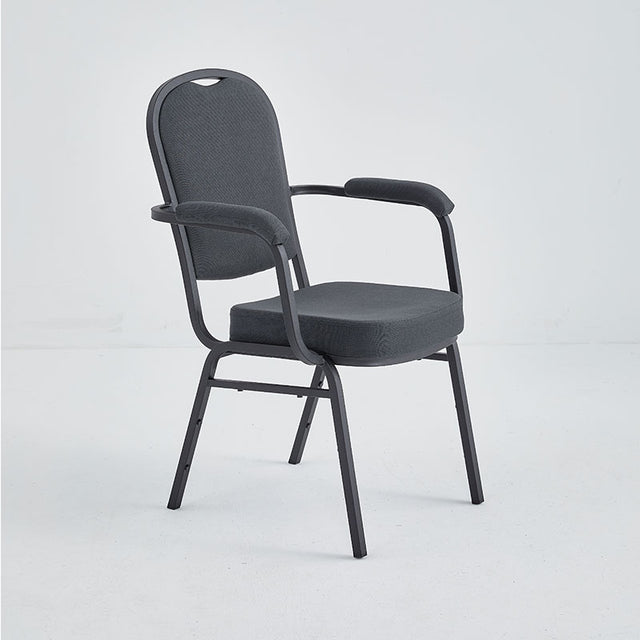 Banquet Stacking Chair with Armrests (CSA-30) - Gray Fabric
