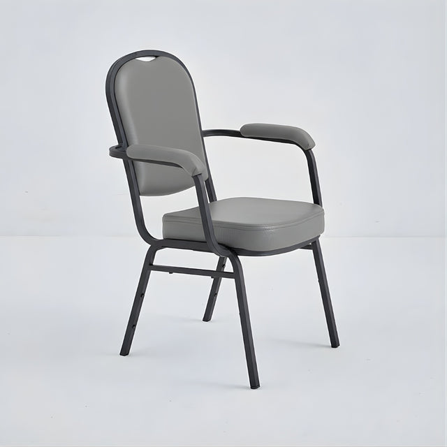 Banquet Stacking Chair with Armrests (CSA-30) - Gray Vinyl