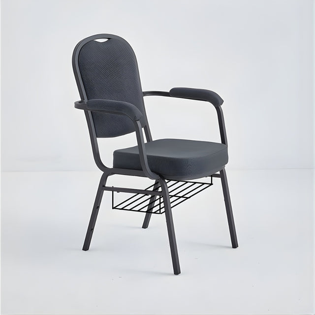 Stacking Church Chair with Armrests (CSACC-30) - Gray Fabric