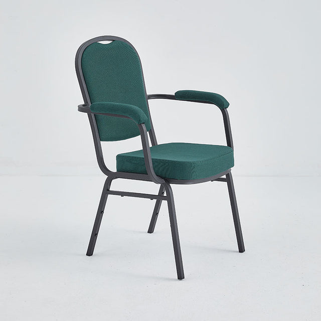 Banquet Stacking Chair with Armrests (CSA-30) - Green Fabric