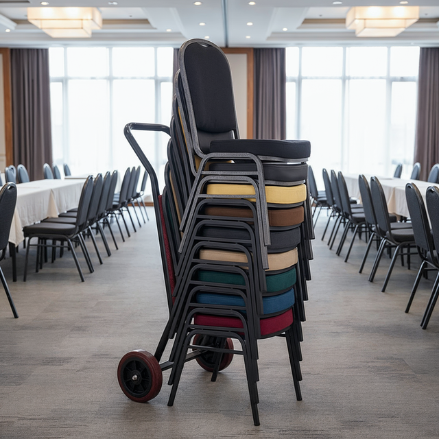 Banquet Stacking Chair (CS-30) - Black Fabric