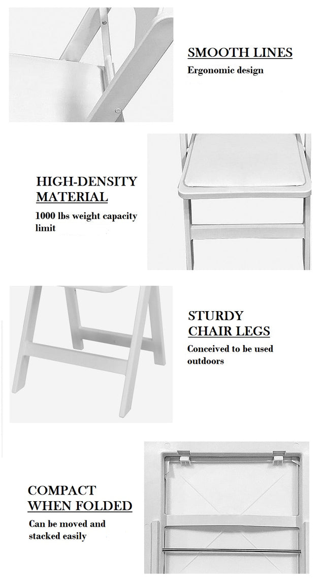 Folding chair - white - direct chairs view