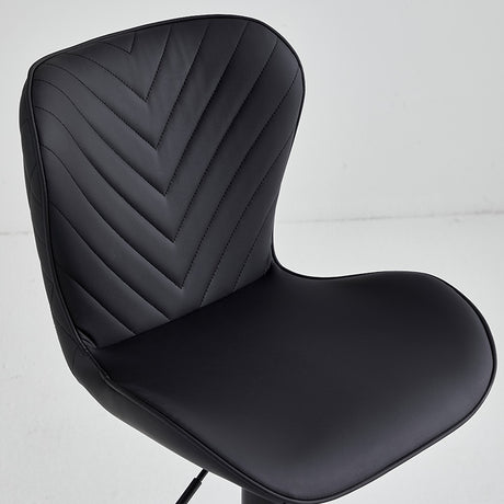Black restaurant chair B-62-BLA with swivel seat, adjustable height, scratch-resistant vinyl upholstery, Direct Chairs