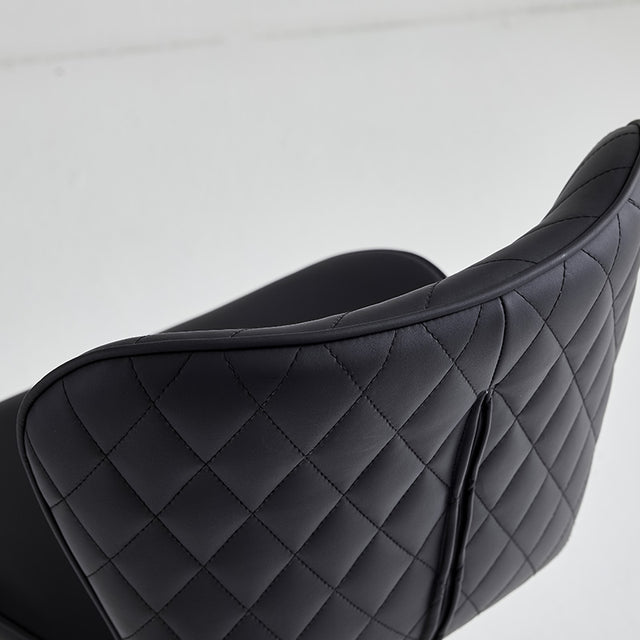 Black restaurant chair B-62-BLA with swivel seat, adjustable height, scratch-resistant vinyl upholstery