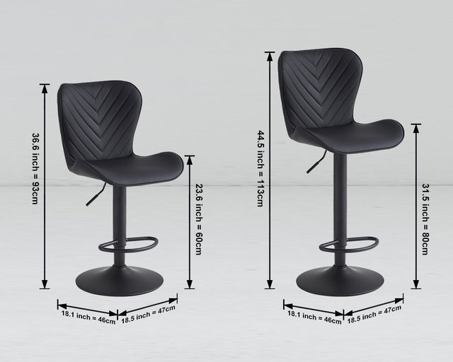 Black restaurant chair B-62-BLA with swivel seat, adjustable height 2