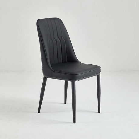 Restaurant chair C-64-BLA in black with scratch-resistant vinyl upholstery and durable steel frame.