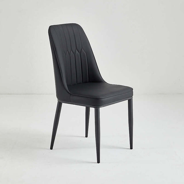 Restaurant chair C-64-BLA in black with scratch-resistant vinyl upholstery and durable steel frame.