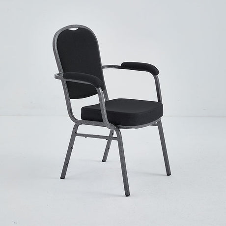 Stacking Chair with Arms (CSA-30) - Black Fabric