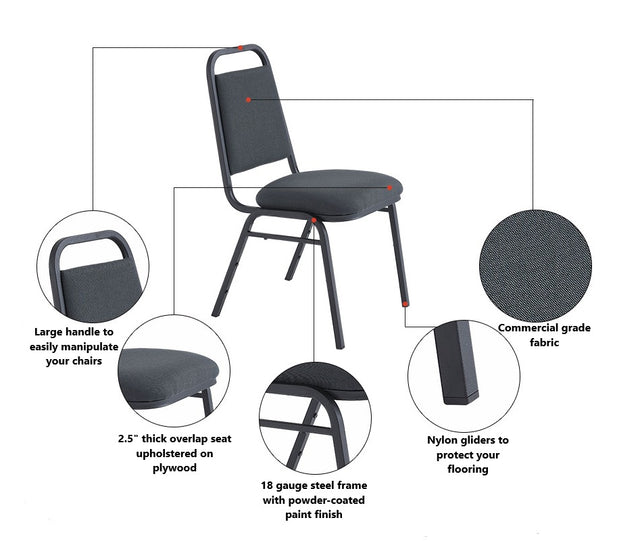 Black Stacking chairs - Direct Chairs -specs
