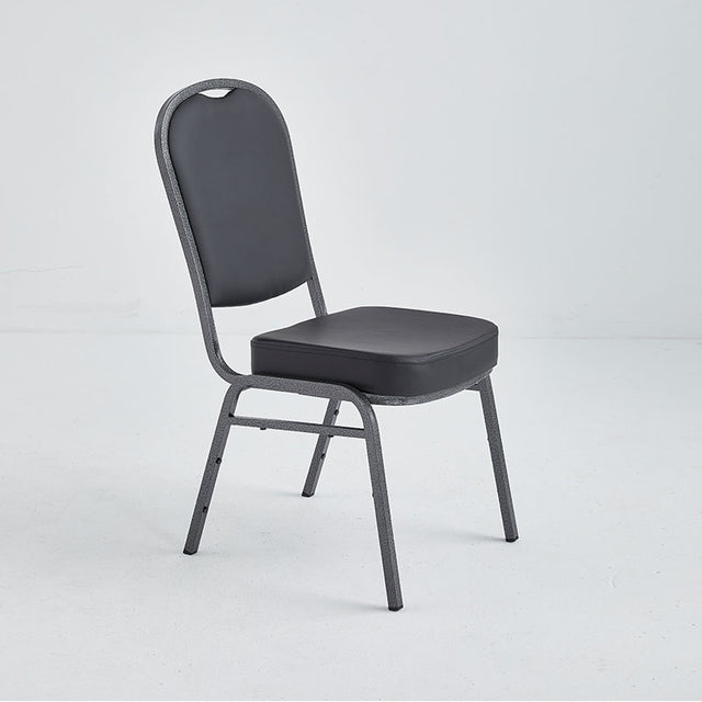 Black vinyl stacking chair