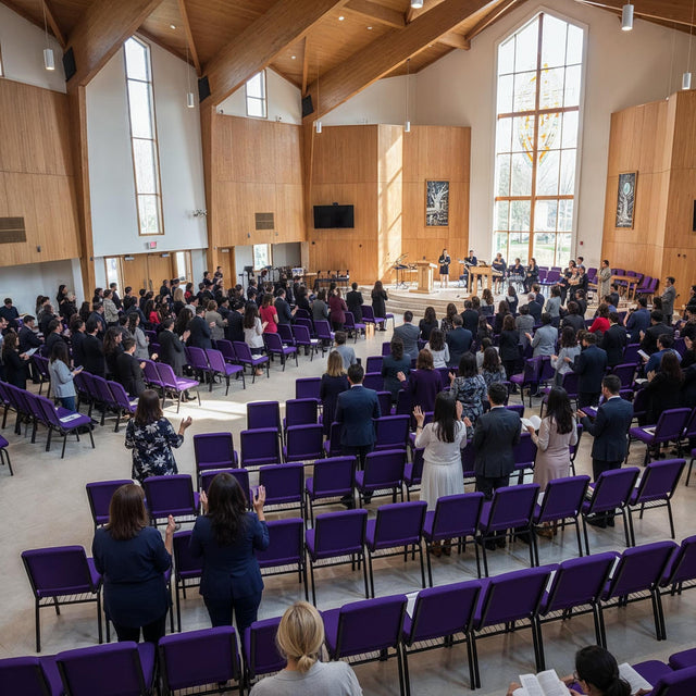 Church Chair (CC-53) - Purple Fabric