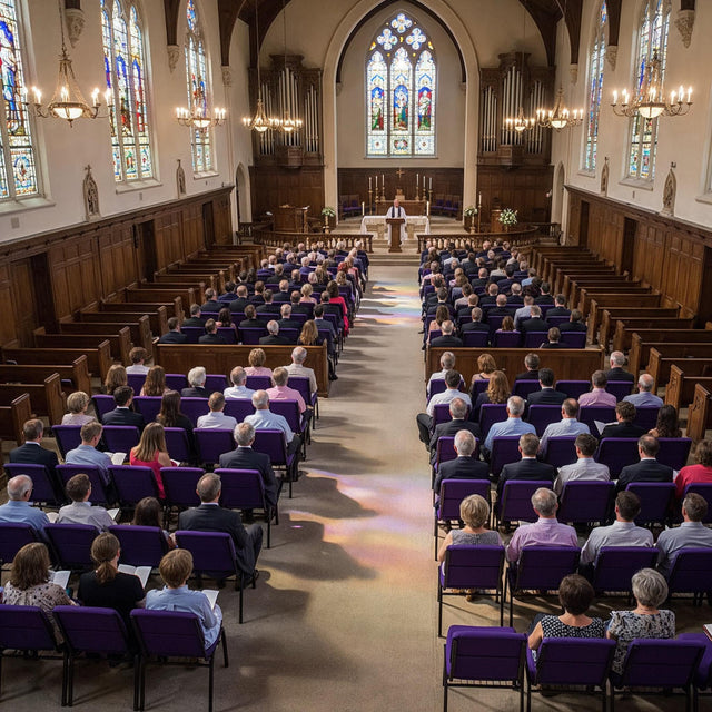 Church Chair (CC-53) - Purple Fabric
