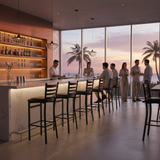 Restaurant Bar Stool (B-59) - Black Vinyl