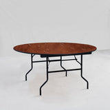 Round Folding Banquet Table (BTW-60) - Heavy Duty Russian Birchwood