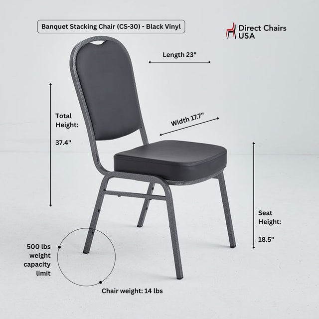 Banquet Stacking Chair (CS-30) - Gray Vinyl