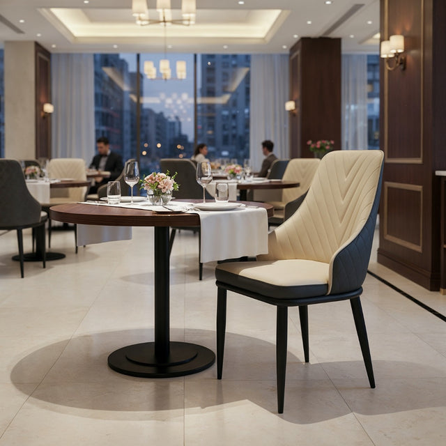 Restaurant Chair (C-62) - Gray & Beige