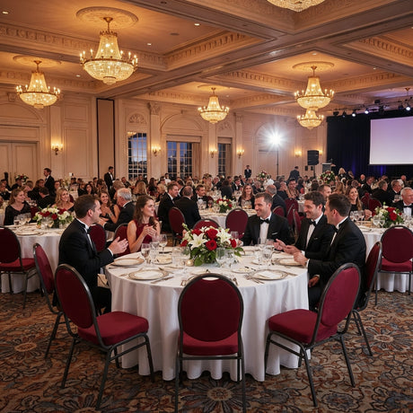 Banquet Stacking Chair (CS-25) - Burgundy Fabric