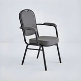 Banquet Stacking Chair with Armrests (CSA-30) - Gray Vinyl
