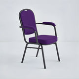 Banquet Stacking Chair with Armrests (CSA-30) - Purple Fabric