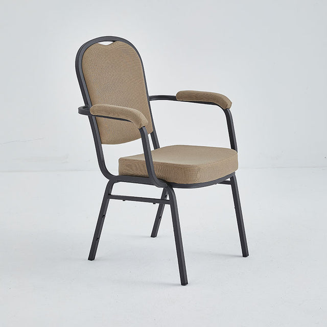 Stacking Chair with Arms (CSA-30) - Khaki Fabric