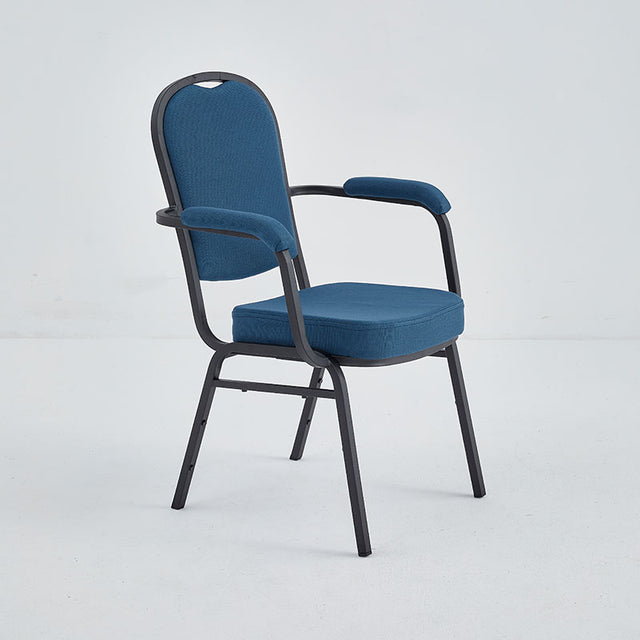 Stacking Chair with Arms (CSA-30) - Blue Fabric