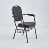 Stacking Church Chair with Armrests (CSACC-30) - Black Vinyl