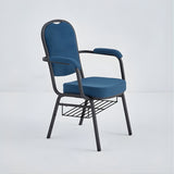 Stacking Church Chair with Armrests (CSACC-30) - Blue Fabric