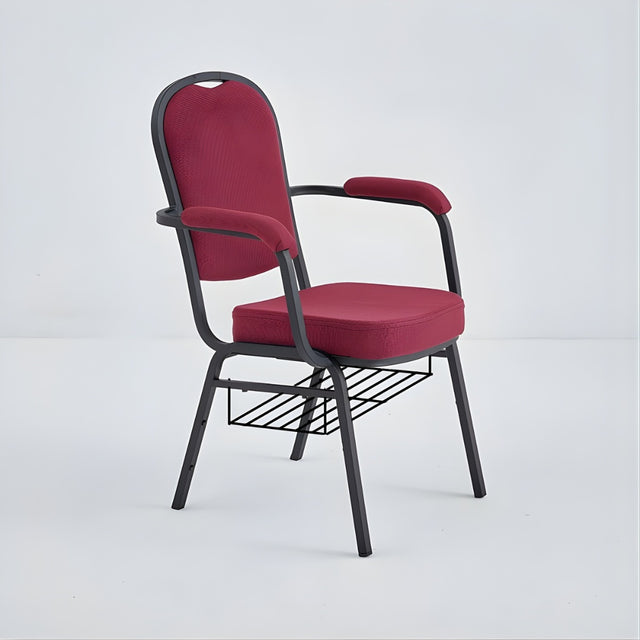 Stacking Church Chair with Armrests (CSACC-30) - Burgundy Fabric