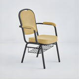 Stacking Church Chair with Armrests (CSACC-30) - Gold Fabric