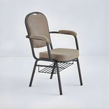 Stacking Church Chair with Armrests (CSACC-30) - Khakhi Fabric