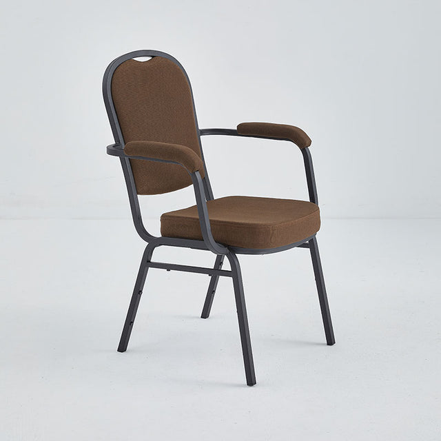 Stacking Chair with Arms (CSA-30) - Brown Fabric