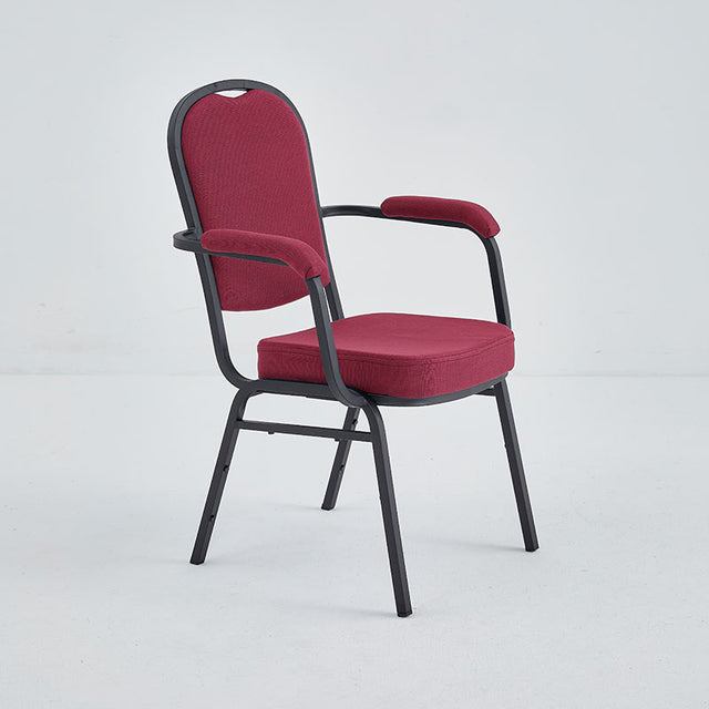 Stacking Chair with Arms (CSA-30) - Burgundy Fabric
