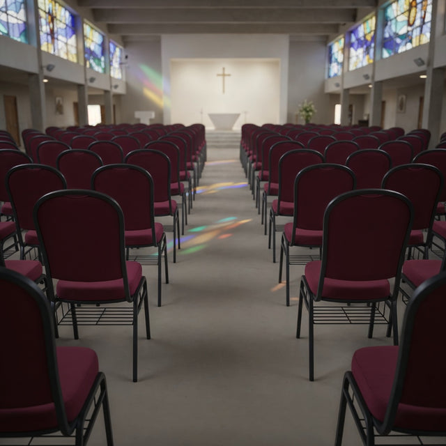 Stacking Church Chair (CSCC-30) - Green Fabric