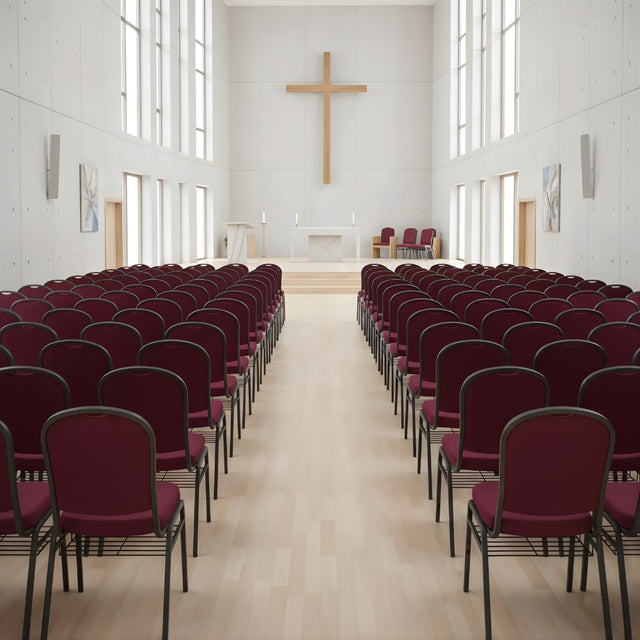 Stacking Church Chair (CSCC-30) - Green Fabric