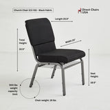 Church Chair (CC-53) - Black Fabric