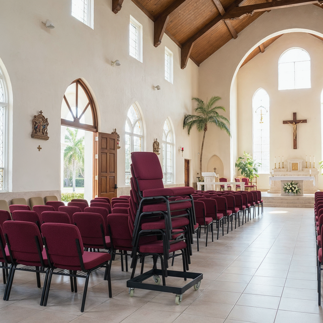 Church Chair (CC-53) - Purple Fabric