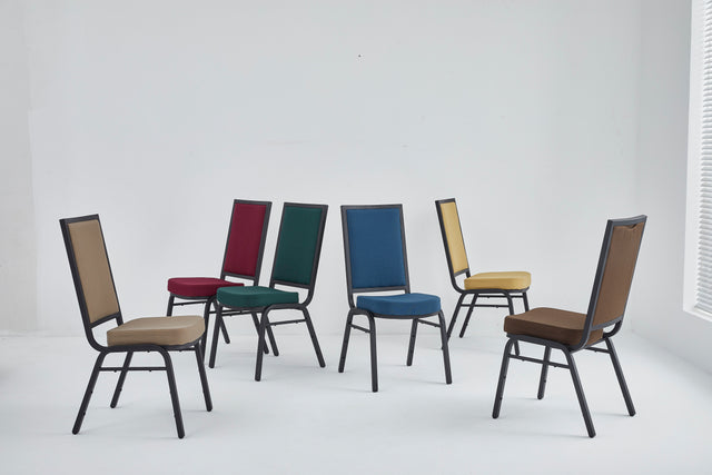 Banquet Stacking Chair (CS-35) - Burgundy Fabric