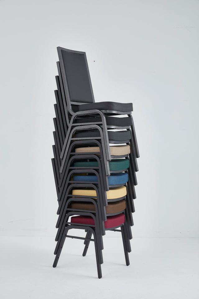Banquet Stacking Chair (CS-35) - Burgundy Fabric