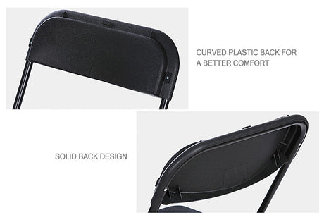 Black Folding chair - Direct Chairs - close back