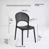 Restaurant Stacking Patio Chairs (PC-132) - Black
