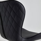 Black restaurant chair B-62-BLA with swivel seat, scratch-resistant vinyl upholstery