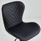 Black restaurant chair B-62-BLA with swivel seat, adjustable height, scratch-resistant vinyl upholstery, Direct Chairs