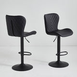 Black restaurant chair B-62-BLA with swivel seat, adjustable height, scratch-resistant vinyl upholst