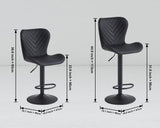 Black restaurant chair B-62-BLA with swivel seat, adjustable height 2 