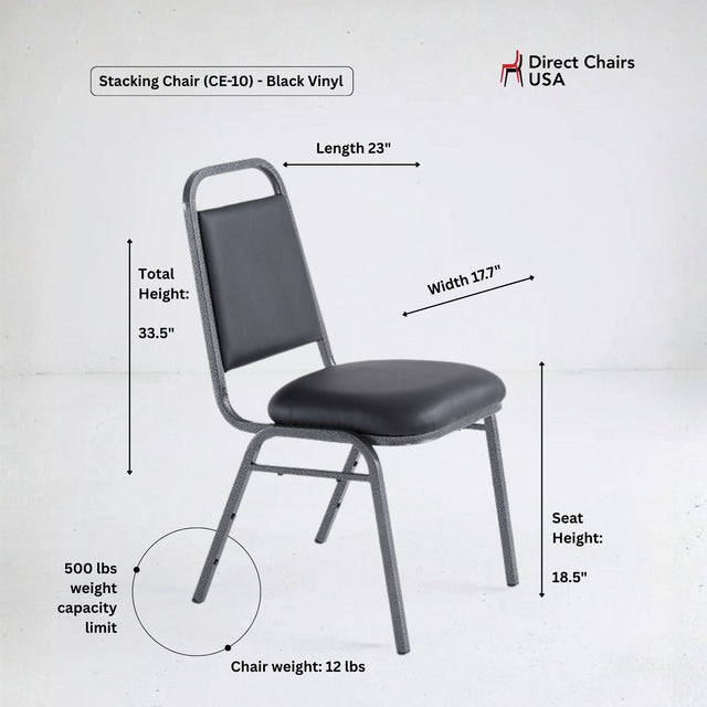Stacking Chair (CE-10) - Black Fabric